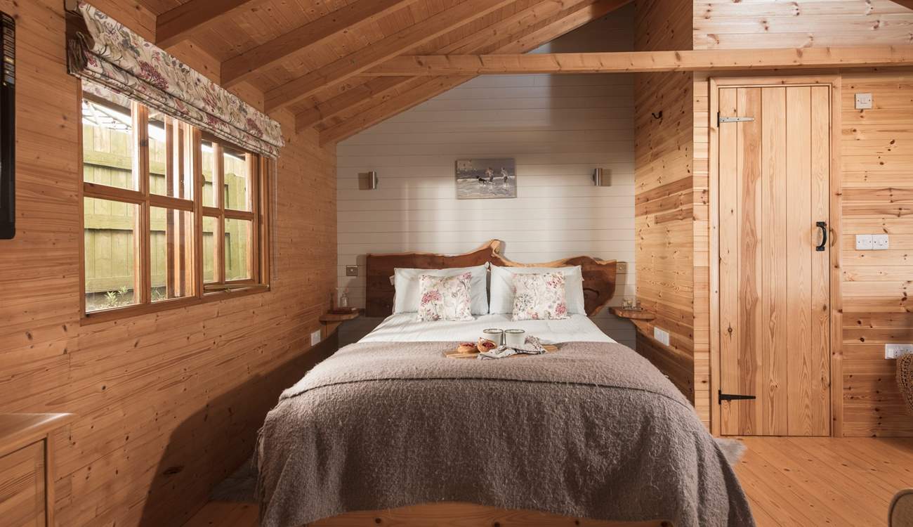 The cosy cabin for two surrounded by rolling countryside.