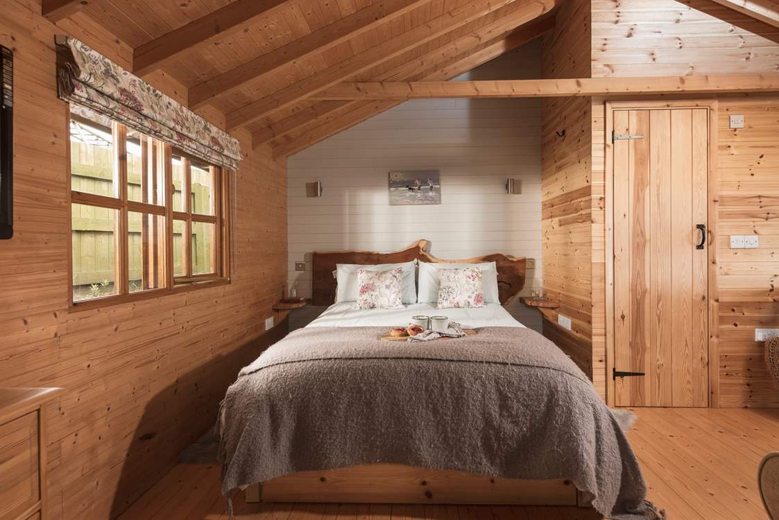The cosy cabin for two surrounded by rolling countryside.