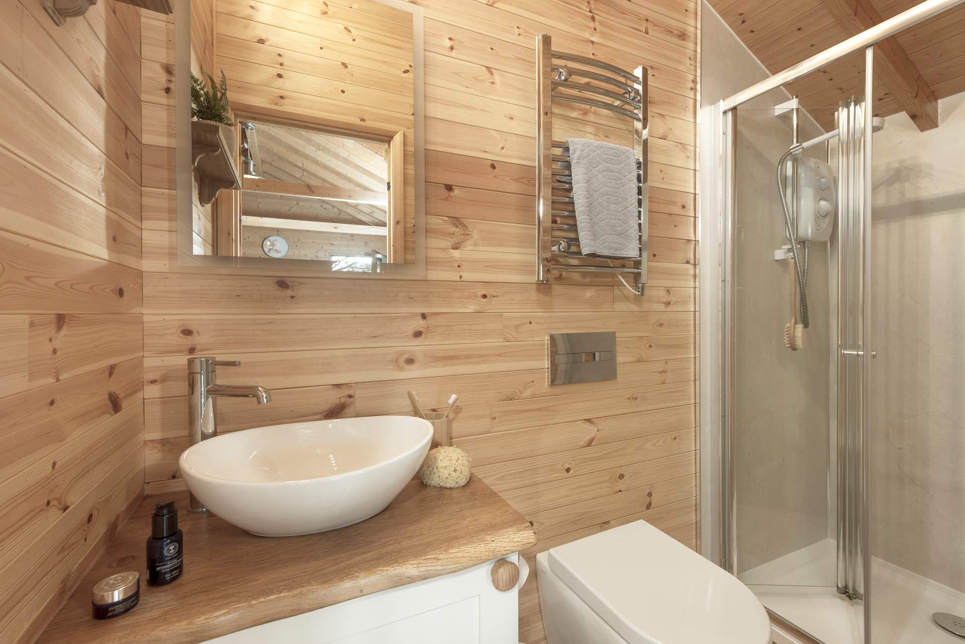 With a heated towel rail ensuring your towels are warm and fluffy. 