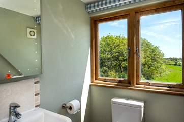 There's a cloakroom on the first floor with, of course, a great view.