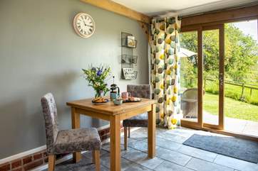 The pretty dining-area is on the ground floor.