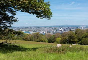 You can see all the way over to the port city of Plymouth.