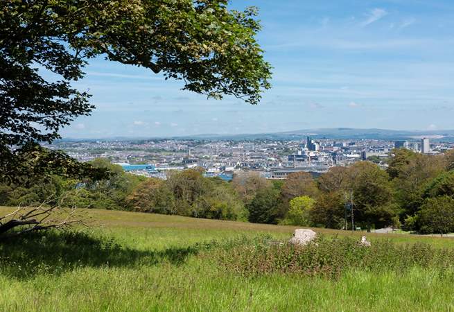 You can see all the way over to the port city of Plymouth.