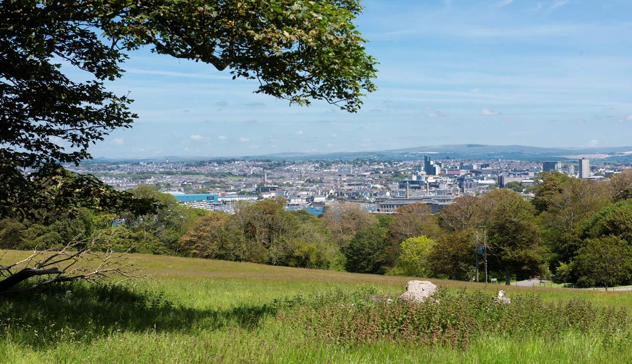 You can see all the way over to the port city of Plymouth.