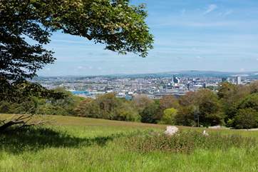 You can see all the way over to the port city of Plymouth.