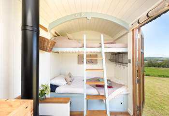 Little ones will adore the snug bunk-beds.