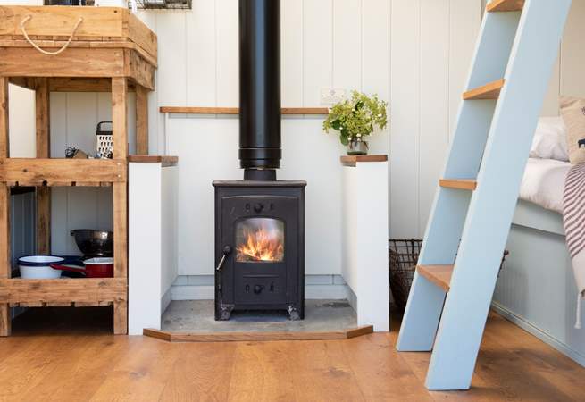Snuggle up around the indulgent wood-burning stove in the evenings.