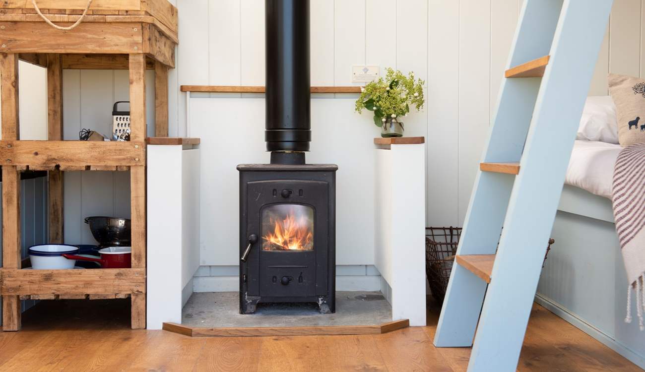 Snuggle up around the indulgent wood-burning stove in the evenings.