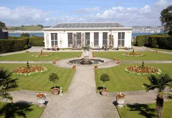 The gorgeous gardens and Orangery Restaurant at Mount Edgcumbe.