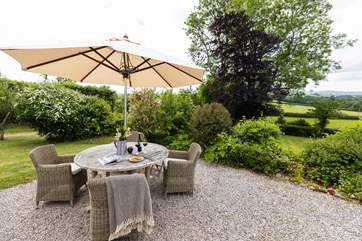 Outside dining is a real treat in this magical location.