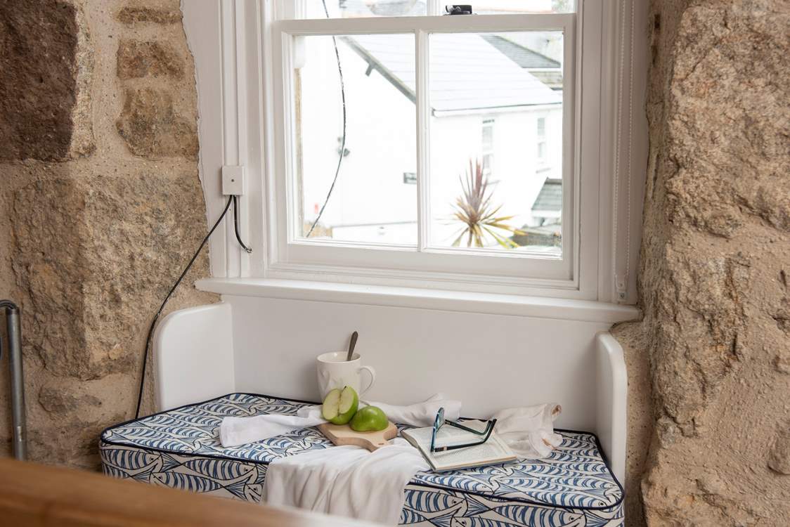 There are lovely areas throughout the cottage, this window seat has a little rope around it because its located at the top of the stairs, we wouldn't want any children harming themselves.