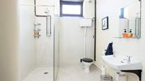 One of two shower-rooms which will take you back in time....