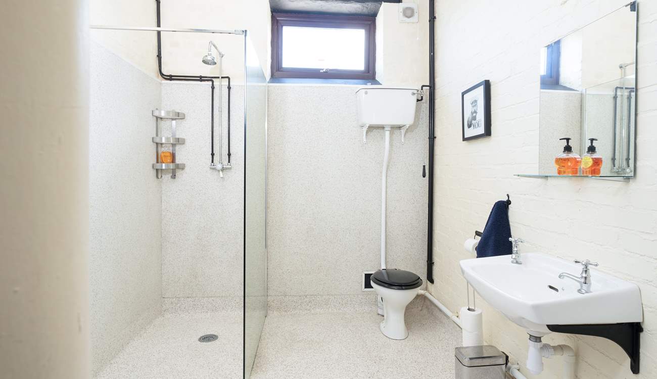 One of two shower-rooms which will take you back in time....