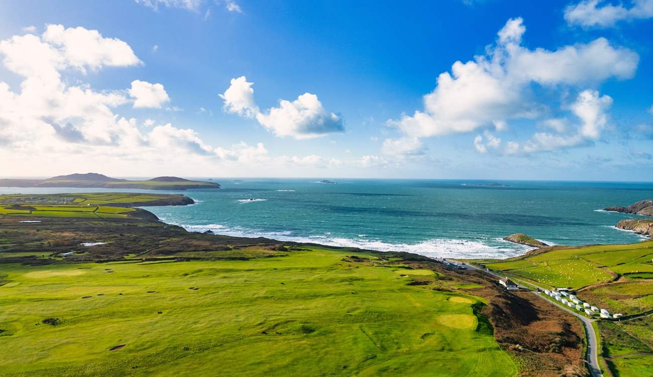 Glorious Whitesands near St. Davids. Take a boat trip to spot the local sea life. You may see a pod of dolphins. 