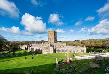 Magnificent St. David's cathedral. The mystical, small city has boutique shops to browse, galleries, good eateries and splendid beaches nearby. 