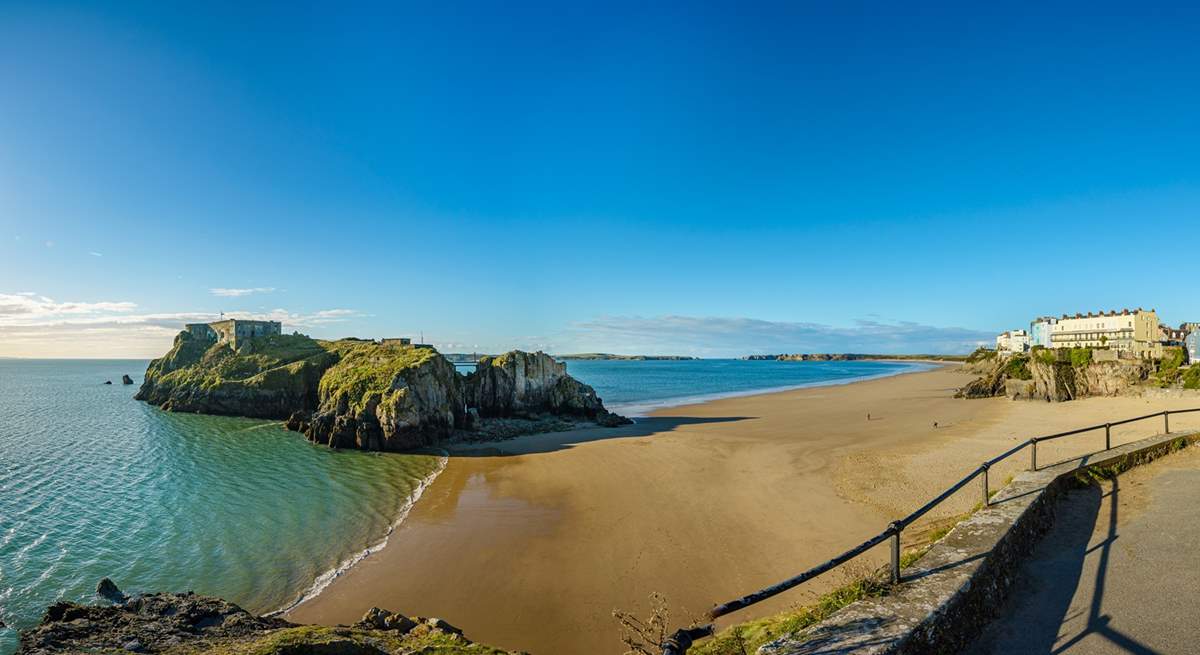 Visit Tenby in the south of the county for the day. A bustling seaside town, glorious beaches, good eateries and a short boat ride away, the chance to visit Caldey Island.