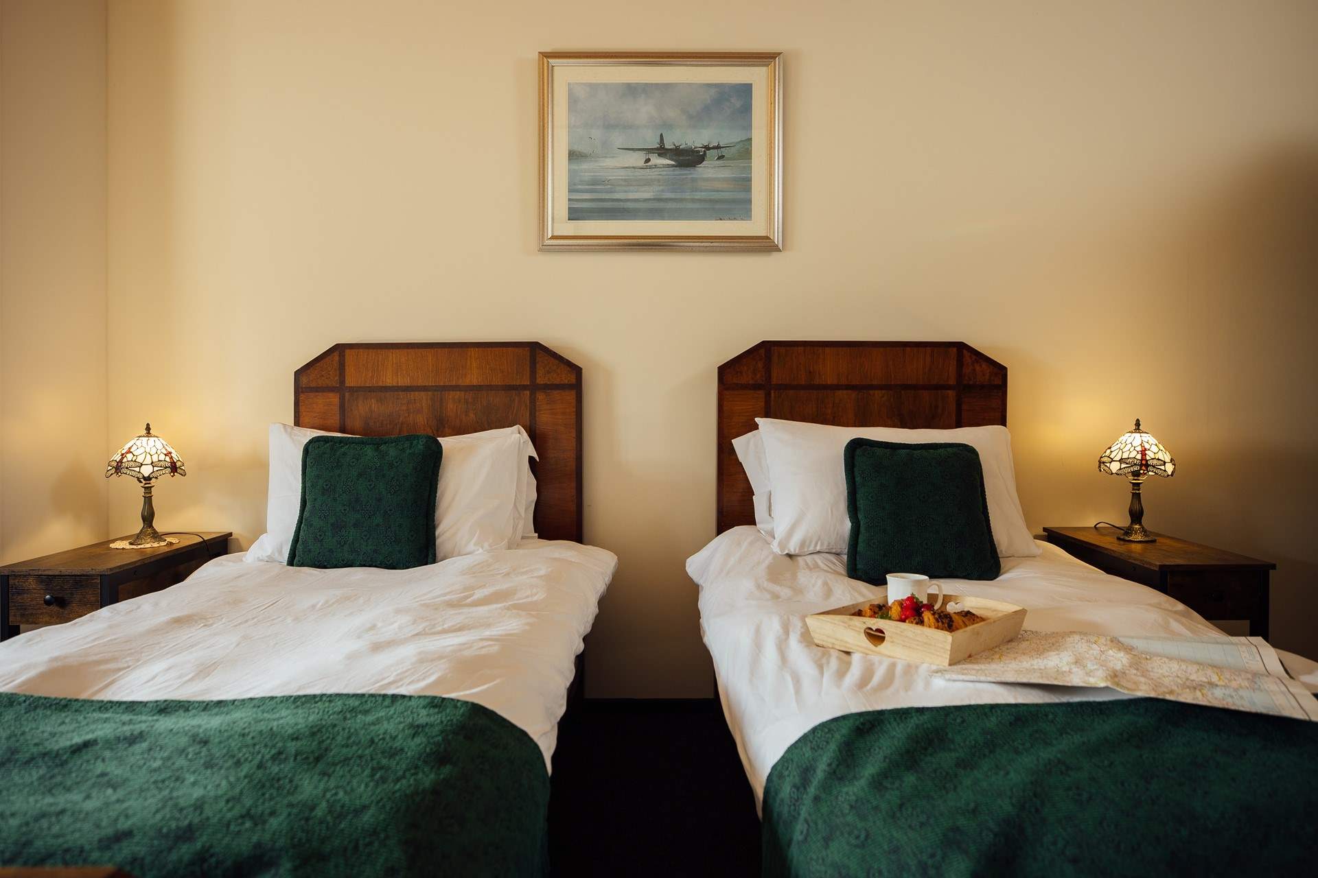 Idyllic room with garden views.