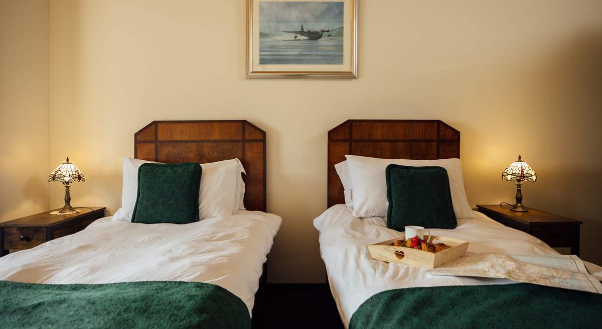 Idyllic room with garden views.