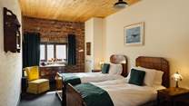 A sweet twin or super-king 'zip and link' bed. Please state which you would prefer when booking. 