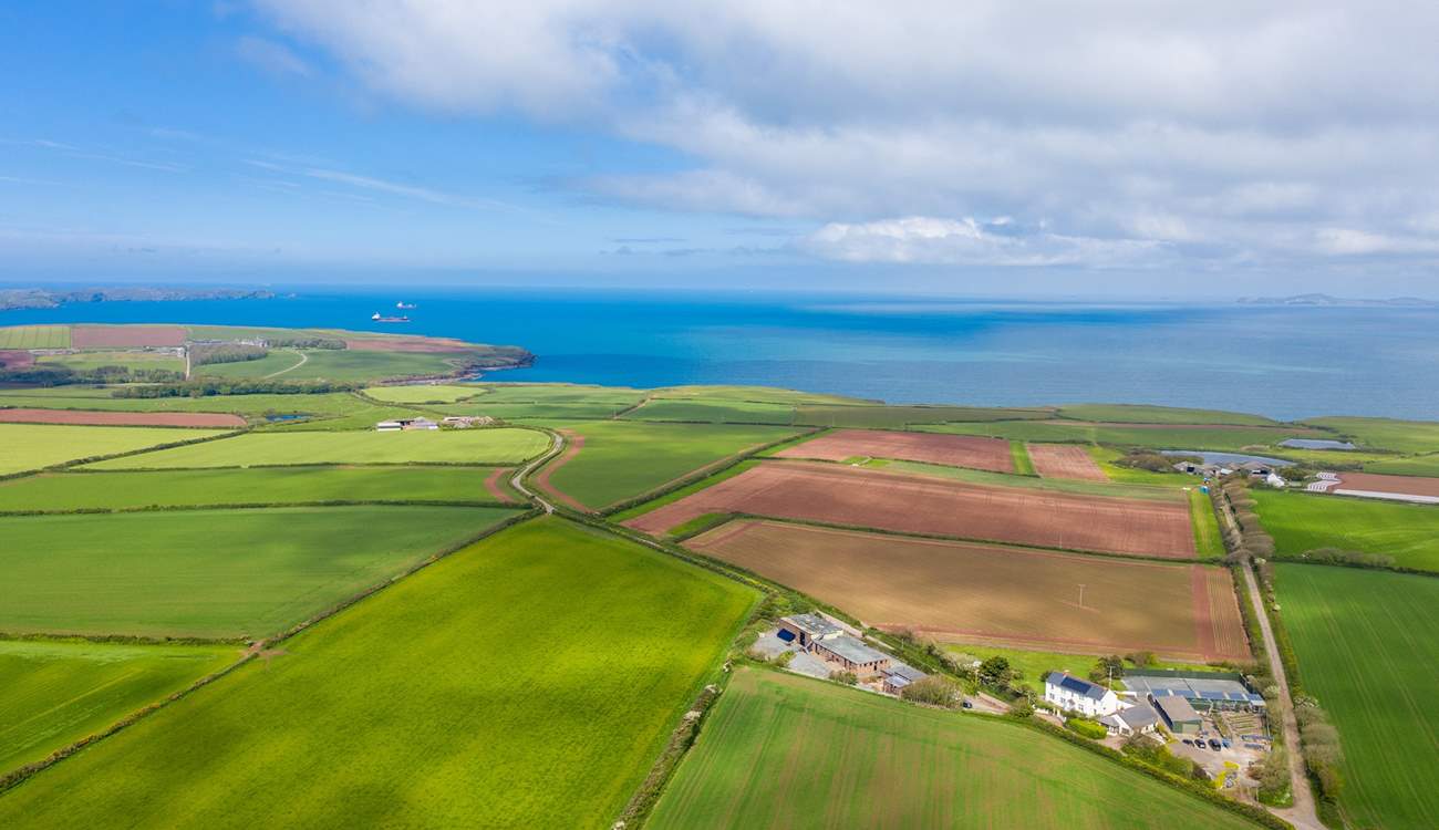 Nestled within the spectacular Pembrokeshire coast with so many beaches and the coastal path to explore within walking distance along a grassy track. 