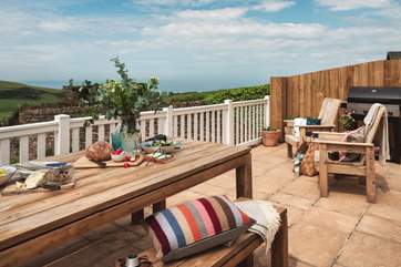The terrace beckons you outside, to enjoy outdoor dining at its very best or the place to chill with a good book and your favourite sundowner.
