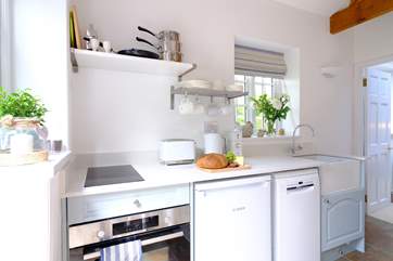 Small but perfectly formed, the kitchen has everything you'll need.