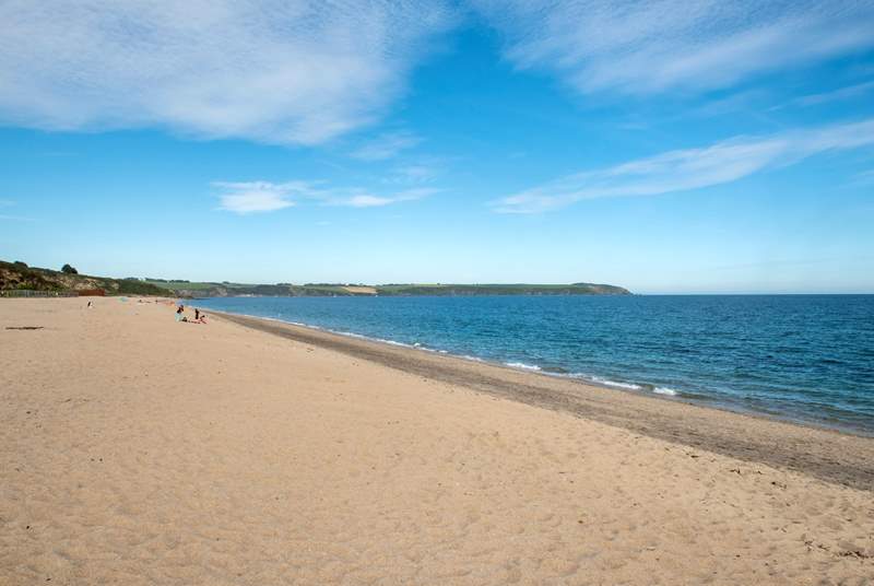The beach at Carlyon Bay is a short stroll down the hill.