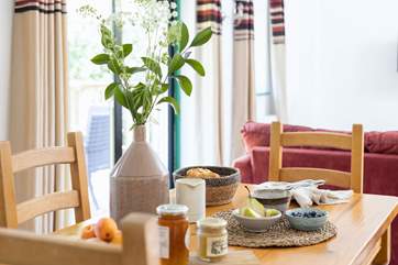 The open plan living area is light and bright.