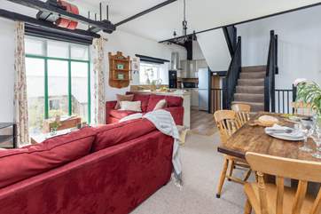 The open plan living space is perfect for sociable gatherings.