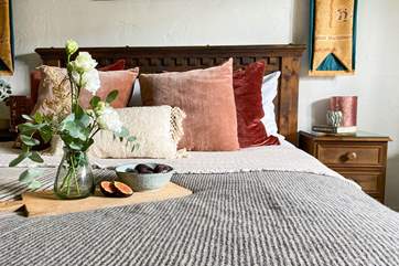 Beautiful bedroom 1 on the ground floor with fabulous feature furniture.