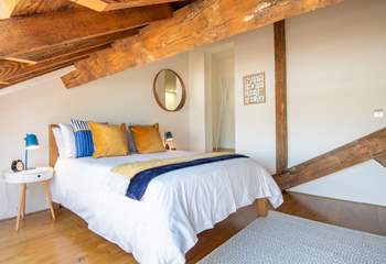 Beautiful beams in the main bedroom, just mind your head on the sloping ceiling.
