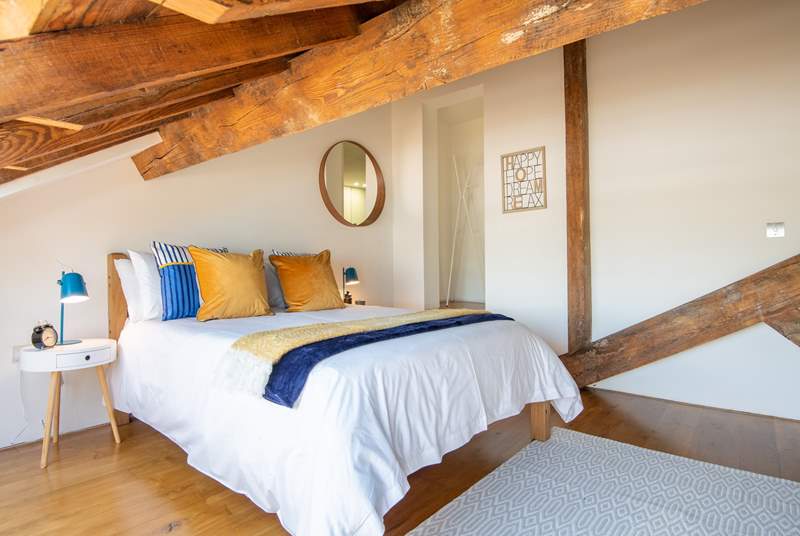 Beautiful beams in the main bedroom, just mind your head on the sloping ceiling.