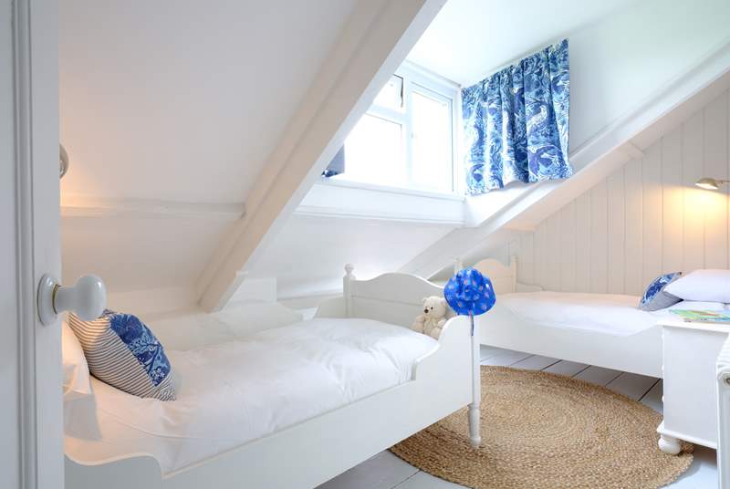 The children will be super excited to sleep in such a cute bedroom.
Please note due to the characterful sloping ceilings there is limited headroom.