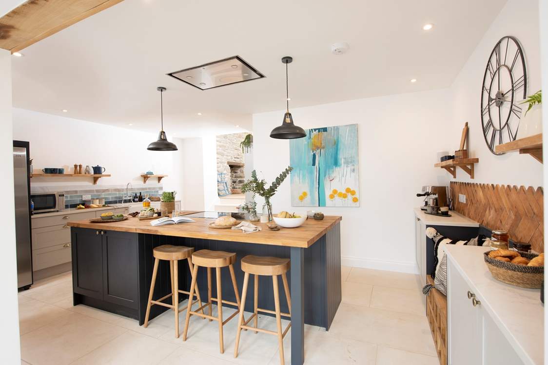 The stylish kitchen is an absolute dream.