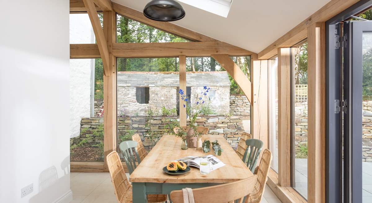 The sunny dining-area to the side of the kitchen is ideal for lazy breakfasts and holiday lunches.