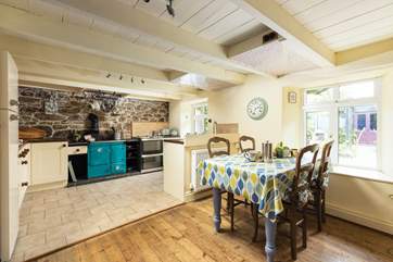 The light filled kitchen/dining-room for social times with the family.