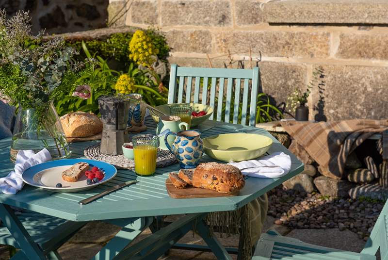 Sit in the Cornish sun and enjoy al fresco dining.