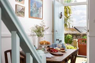 Cornish cottage stairs which can be steep in places, take you up to the first floor.