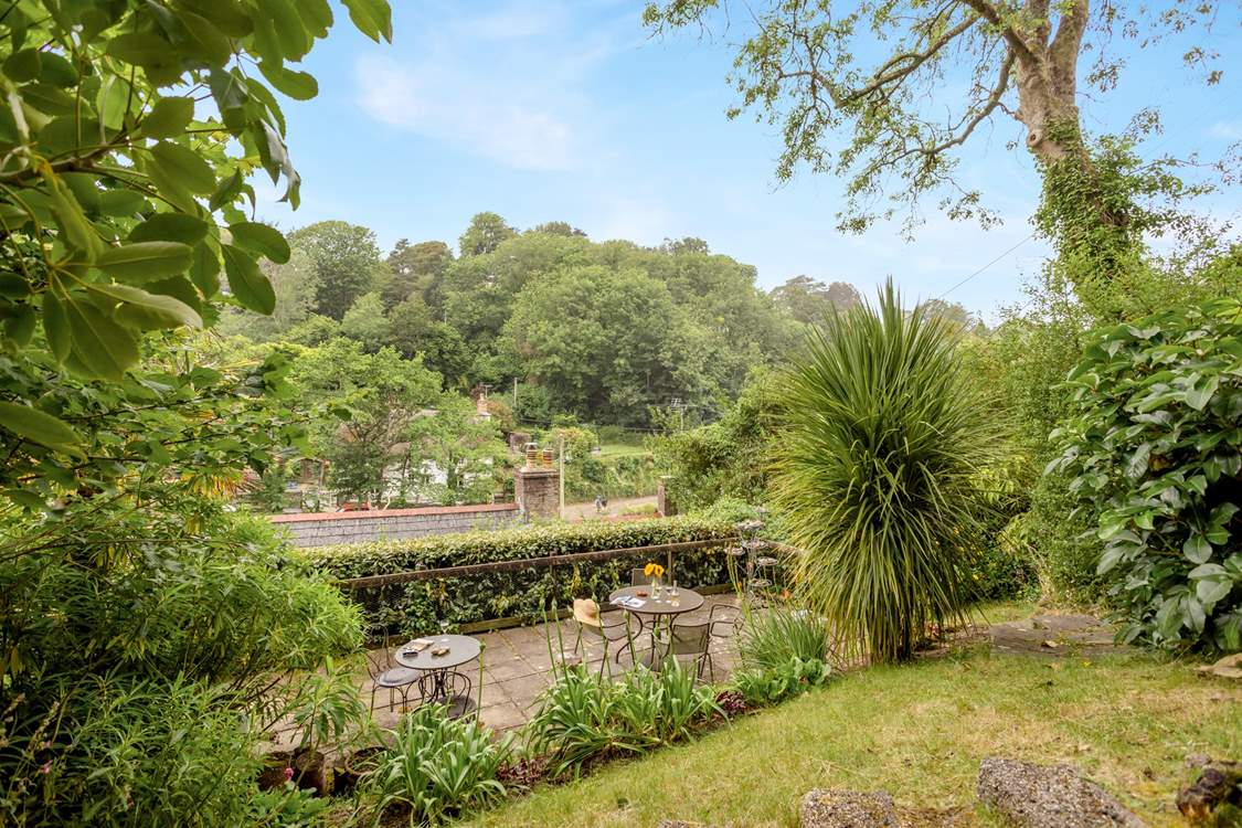 The elevated view over pretty Helford village.