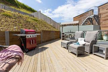 The secluded decked area is the perfect place to enjoy the sun.
