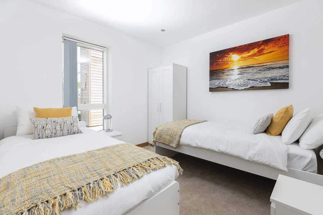 Welcome to bedroom four with three-foot twin beds.
