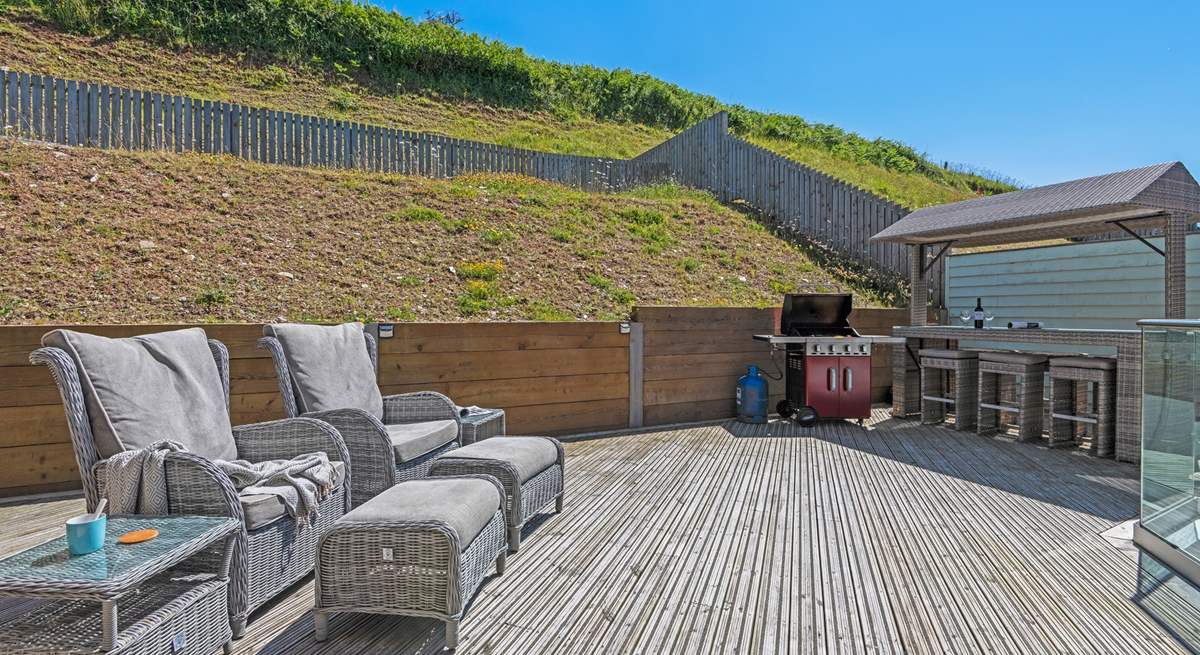 The secluded decked area is the perfect place to enjoy the sun.