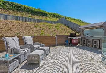 The secluded decked area is the perfect place to enjoy the sun.