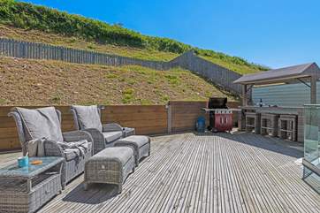 The secluded decked area is the perfect place to enjoy the sun.