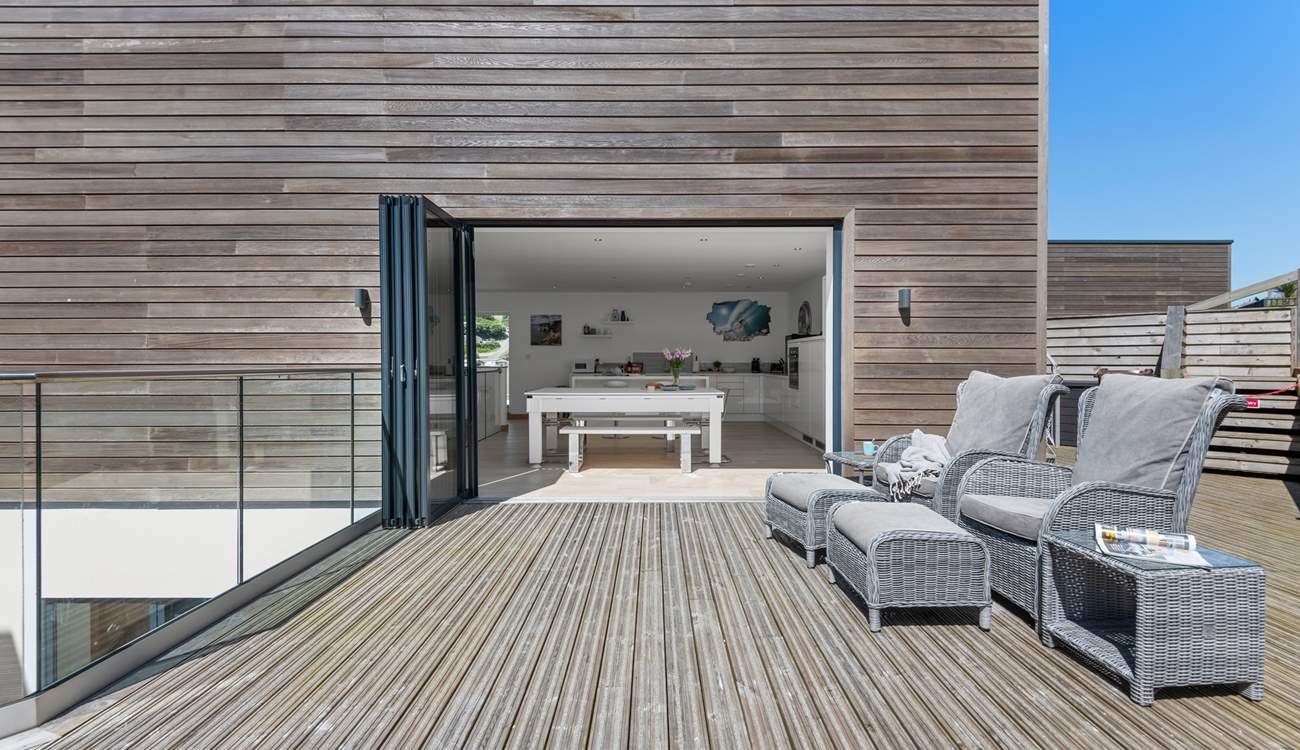 The outside area is perfect for morning coffee and al fresco dining.