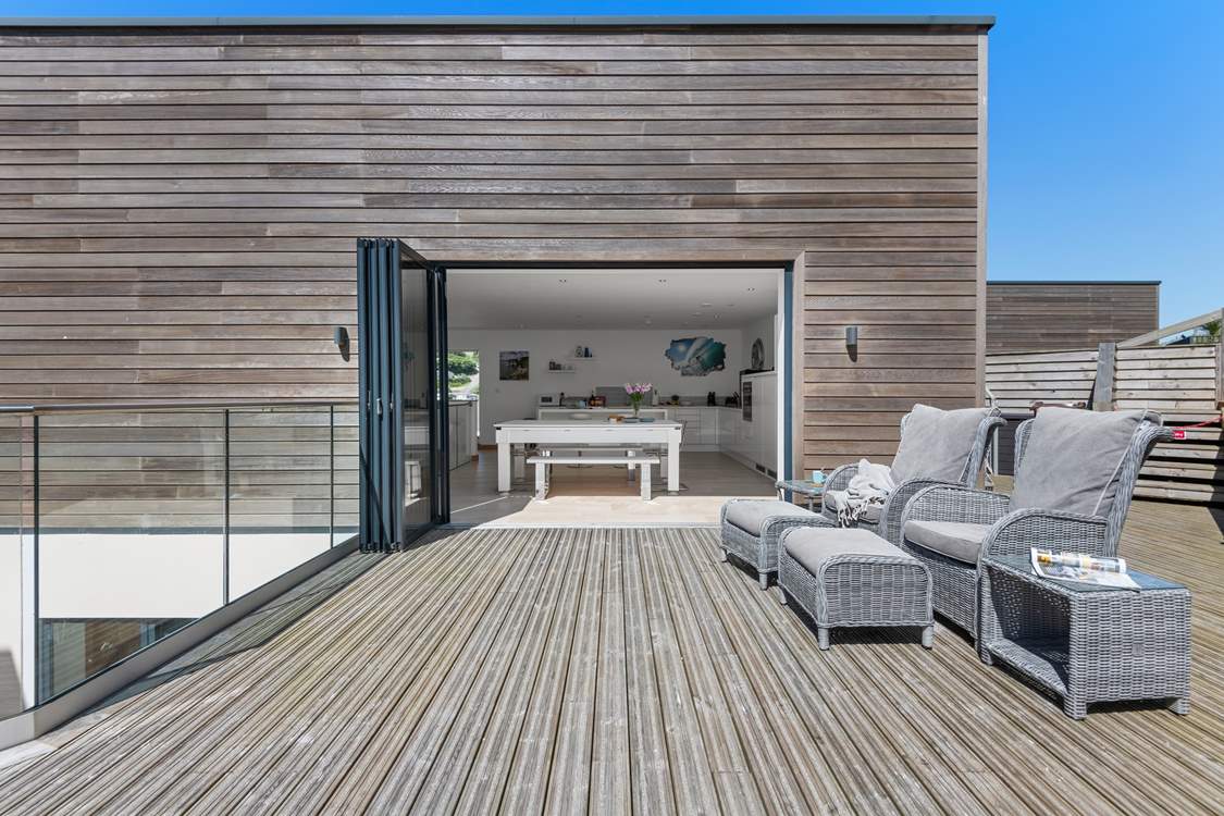 The outside area is perfect for morning coffee and al fresco dining.