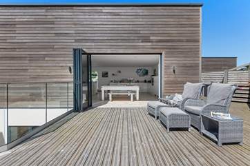 The outside area is perfect for morning coffee and al fresco dining.