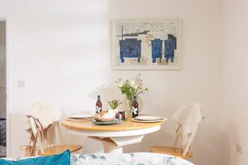 A lovely open plan dining and kitchen area.