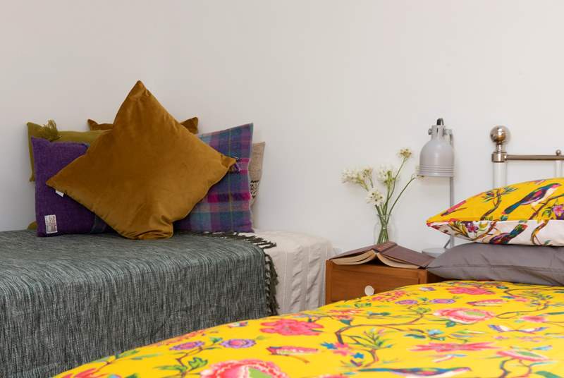 The Pigsty has just the one family bedroom with an elegant mix of old and new, this bright and light room houses a comfy double bed and day bed (perfect for a younger child).