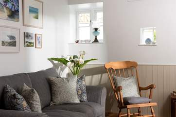 The Pigsty has a wonderful sitting-area with a stable-door that leads out onto the patio.
